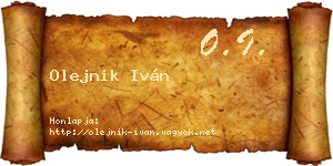 Olejnik Iván névjegykártya